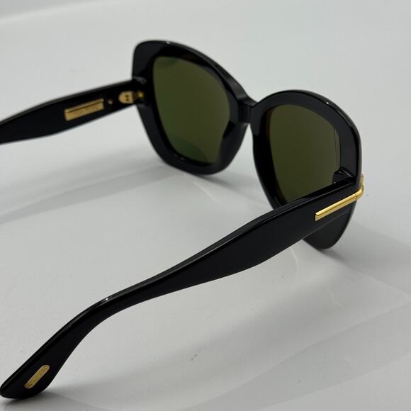 Tom Ford Sunglasses Icon TF1279 01N Black Butterfly Frame Green Lens 55mm New